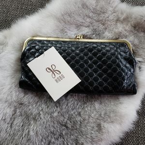 Black embossed HOBO Lauren clutch wallet